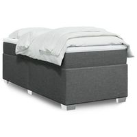 cama individual  cama para adultos  cama box spring con colchon tela gris oscuro 90x190 cm