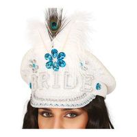 gorra de policia bride con plumas y pedreria adulto talla unica