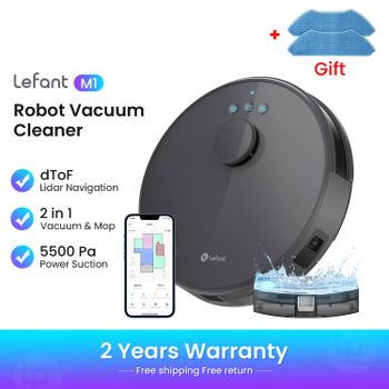 LEFANT M1 Aspirador robot con mapeado, navegación LDS, mapeado multicapa, 150 minutos, 5500 Pa, zona prohibida, atasco del robot