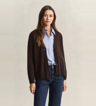 Gant para mujer. 4802170 Cárdigans Superfine Lambswool marrón (M), Lana, Clásico