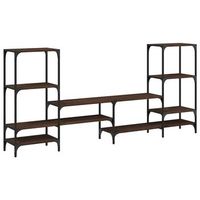 mueble de tv madera de ingenieria marron roble 2065x285x95 cm vidaxl