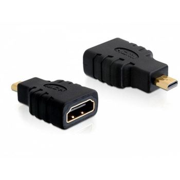 Adaptador DeLOCK HDMI micro D a HDMI A Negro