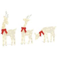decoracion navidena reno 3 uds 90 led blanco calido vidaxl