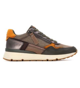 Carmela para mujer. 16251704-KAKI Zapatillasd de piel 162517 (39), Plano, Cordones, Casual