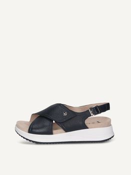 CAPRICE Sandal, blue, made of Leather without heel, Size 40