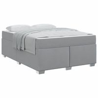 estructura de cama gris claro 140 x 200 cm tela
