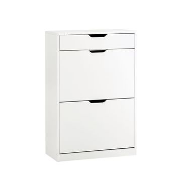 Armario zapatero de tres cajones blanco 60x30x90cm minimalista