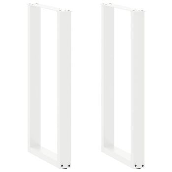 Patas De Mesa Centro Forma U 2 Uds | Patas Para Mesa Acero Blanco 50x(100-101)cm Cfw316339