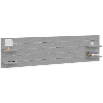Dhome Cabecero Con Estantes De Madera Reciclada Dm Colgante Pared Estilo Palet Horizontal Dual Dividido En 2 Piezas Cama 210/220 Vintage Nordico (290cm Dual, Espigas Gris)
