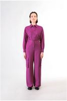 pantalon ancho con grandes bolsillos hot pink