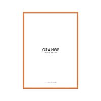 marco de madera naranja con acrilico - a3