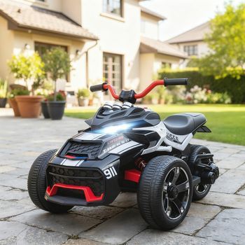 Quad Eléctrico Para Niños 12v Con 2 Motores Negro Y Blanco Aiyaplay