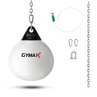 costway saco de boxeo con agua bolsa de golpeo pesada de 45 cm 50 kg con cadena de metal ajustable entrenamiento para adultos y ninos