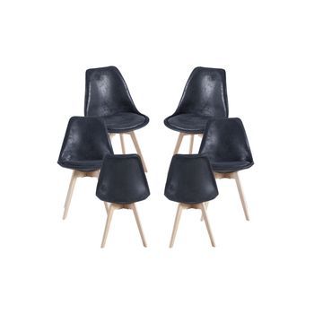 Pack 6 Sillas Synk Vintage De Polipiel 83*49*40 Cm - Negro