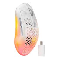 raton steelseries aerox 3 wireless gen 2 wireless 26000 dpi transparente blanco 6 botones