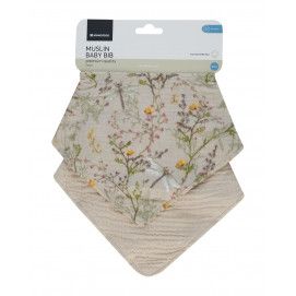 Juego de babero de muselina 2 uds Secret Garden Beige