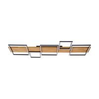 lampara de techo led de madera marron