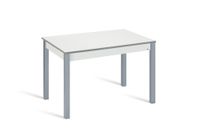 mesa cocina extensible 110160x70 cm blanco pata gris