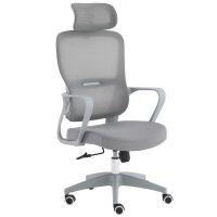 home heavenly xuliana silla de oficina giratoria y regulable textil gris