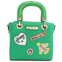 nicole lee bolso de mano bolso de mano con parches de colores verde para mujer