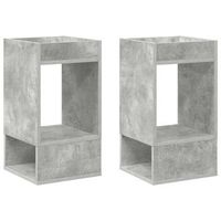 2 piezas mesa auxiliar  mesa de apoyo gris concreto 30 x 30 x 56 cm