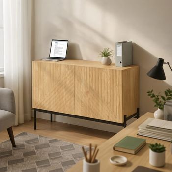 Armario de almacenamiento de oficina de madera con puertas