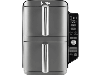 Freidora de aire - Ninja SL400EU, Doble cesta, 2470 W, 9.5 l, 6 Programas, 4 Niveles Independientes para Cocinar, Gris