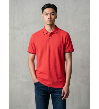 Gant para hombre. 2062034 Polo de piqué con ribete rojo (XL), Casual, Algodón, Manga corta