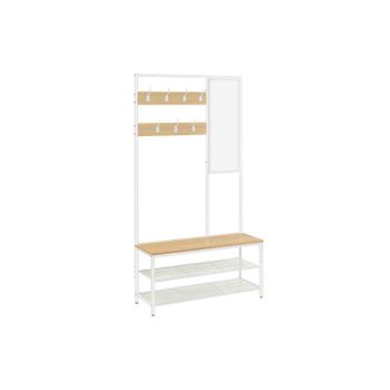 Perchero Zapatero 35 x 98 x 180 cm, Roble + Blanco