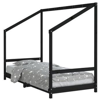 Estructura De Cama Para Niños Madera De Pino Negro 90x190 Cm Vidaxl