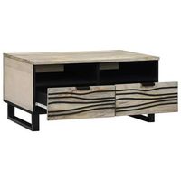 mesa de cafe  mesa de centro con cajon beige y negro 80 x 54 x 40 cm