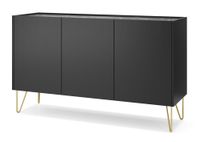 comoda efecto madera negro y dorado