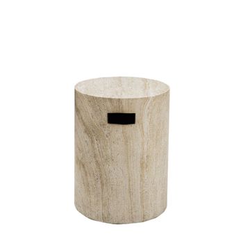 Taburete efecto travertino ø35cm - beige