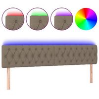 cabecero con led de tela gris taupe 180x7x7888 cm vidaxl