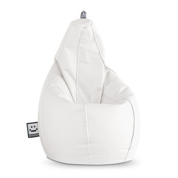 Puff Pera Polipiel  Blanco Happers Xl