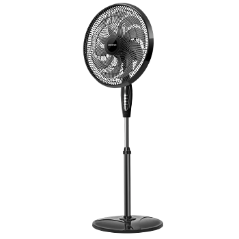 Aigostar Eastand - Ventilador de Pie con 9 Aspas, 45 W, 3 Velocidades, Oscilante 70°, Altura Ajustable de 105 a 125 cm, Ventilador Silencioso, para Estancias de Hasta 35㎡, Base Estable
