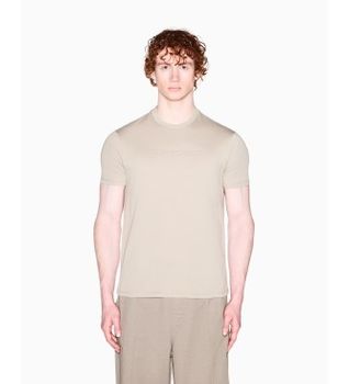 A|X Armani Exchange para hombre. XM002467AF10356U6229 Camiseta Slim beige (L), Casual, Algodón, Manga corta