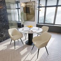 4 sillas de comedor con diseno de pana 58 x 62 x 82 cm cremanegro