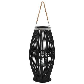Portavelas Colgante Bambú Negro 60 Cm Vidaxl