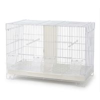 jaula de cria para pajaros con separador removible 59x27x39 cm r jaula metalica doble para canarios periquitos y agapornis con comederos exterior y bandeja extraible