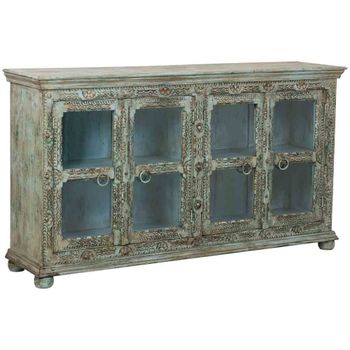 Aparador de madera verde 180x43x100