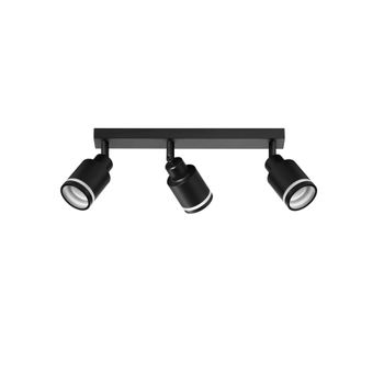 Yarden - foco de techo de metal, color negro, 42 cm, 3 luces, gu10