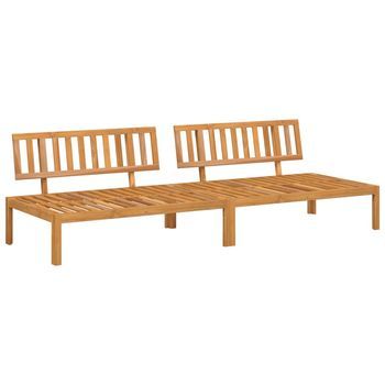 2 Uds Sofás Centrales Palets De Jardín | Sofá De Exterio Madera Maciza De Acacia