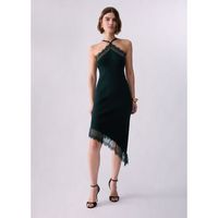 liu jo vestidos vestido midi de punto con encaje para mujer