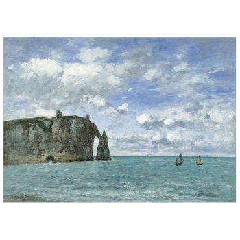 Legendarte - Cuadro Lienzo, Impresión Digital - Tretat. La Falaise D'aval - Eugène Boudin - Decoración Pared Cm. 50x70