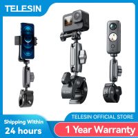 telesin ciclismo motocicleta clip magic arm 360    super abrazadera de aleacion de aluminio orificio de 14 para camara de accion de telefono movil gopro