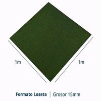 loseta de caucho verde 1x1mx15mm 12ud densidad premium resistente uso deportivo - pavimentos arquiservi