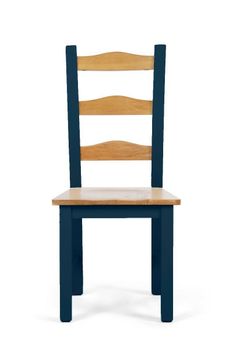 Ex-display Set of TWO Somerset Oak and Blue Dining Chairs