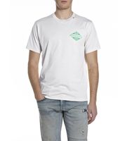 replay para hombre m33440002660 camiseta logotipo blanco m casual algodon manga corta