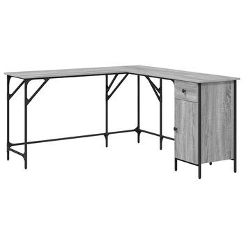 Escritorio Madera De Ingeniería Gris Sonoma 141x141x75 Cm